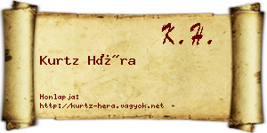 Kurtz Héra névjegykártya